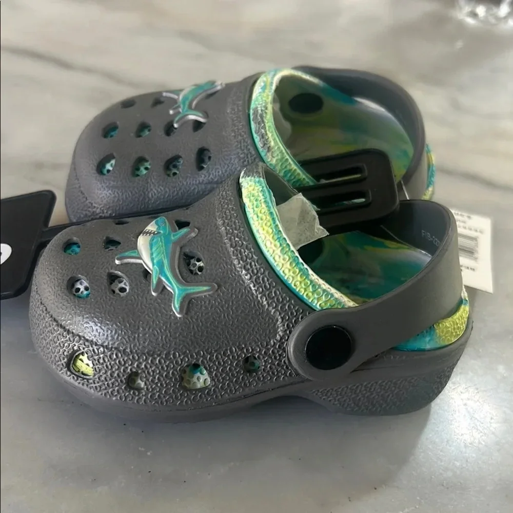 Gray Water Shoes with Ocean-Themed Charms